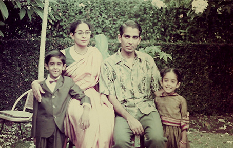 Ravi Menon with sister, Kusum, and parents Kochu and Rama